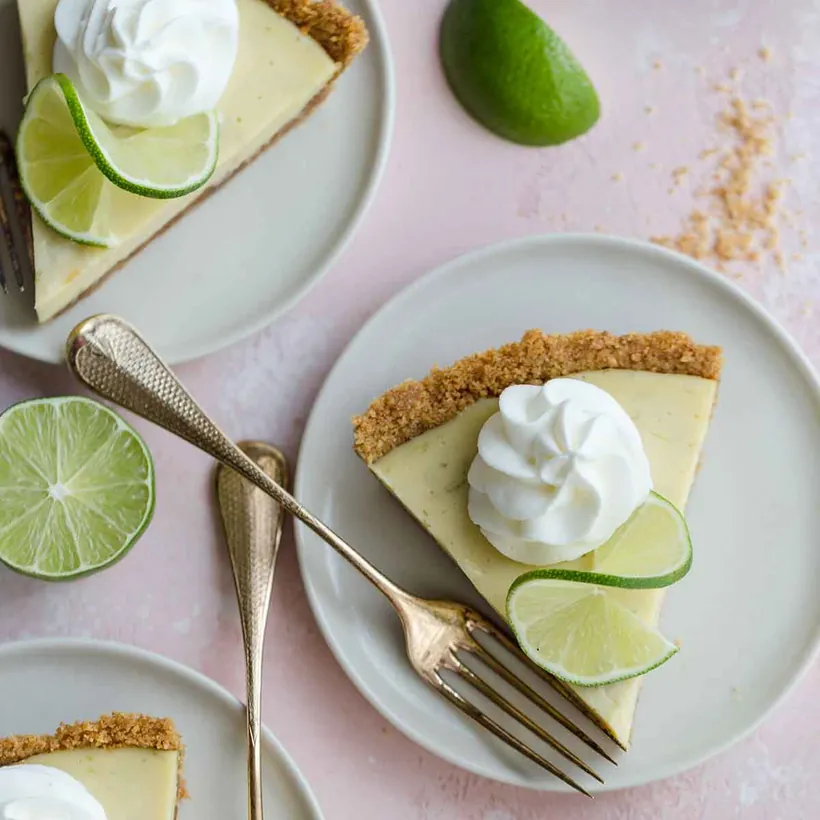 Key lime pie made with Nellie & Joe's